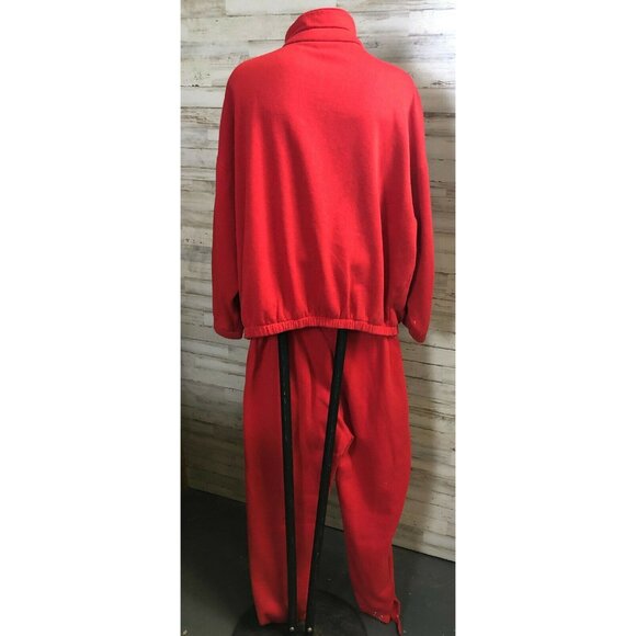 Jan L. Sport Vintage Red Jersey Knit Track Suit Women’s Large - Picture 4 of 9
